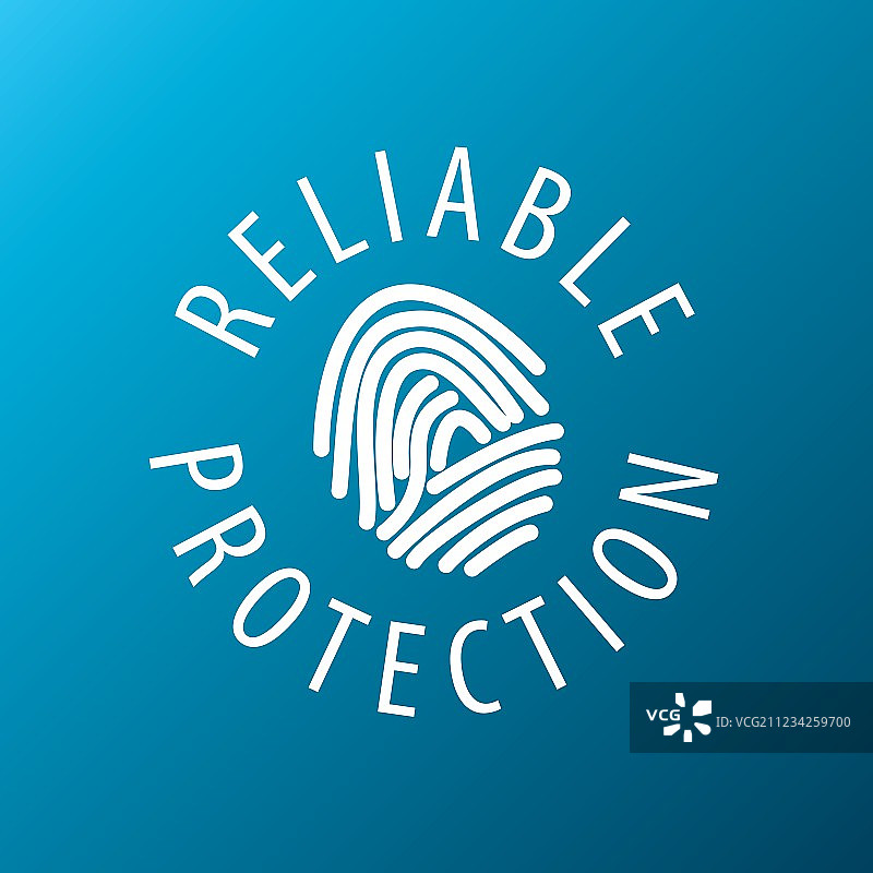 蓝色背景上的指纹标志图片素材