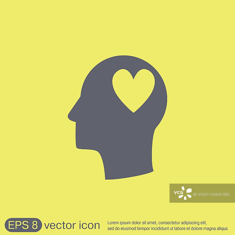 偶像头认为剪影人和他的思想图片素材