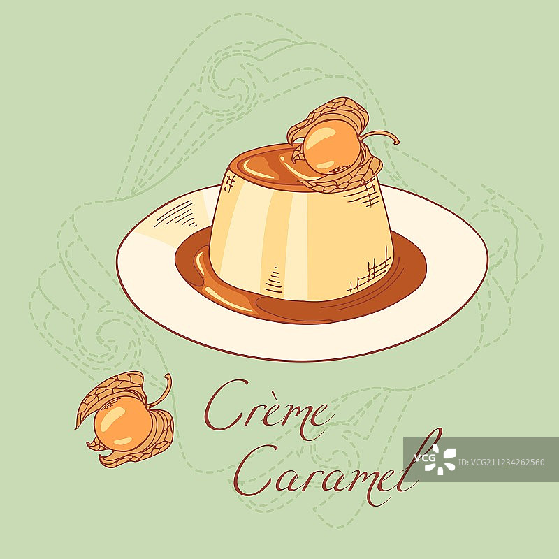 焦糖布丁甜点图片素材