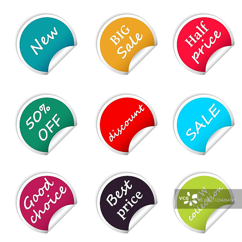 在线商店促销圆形贴纸图片素材