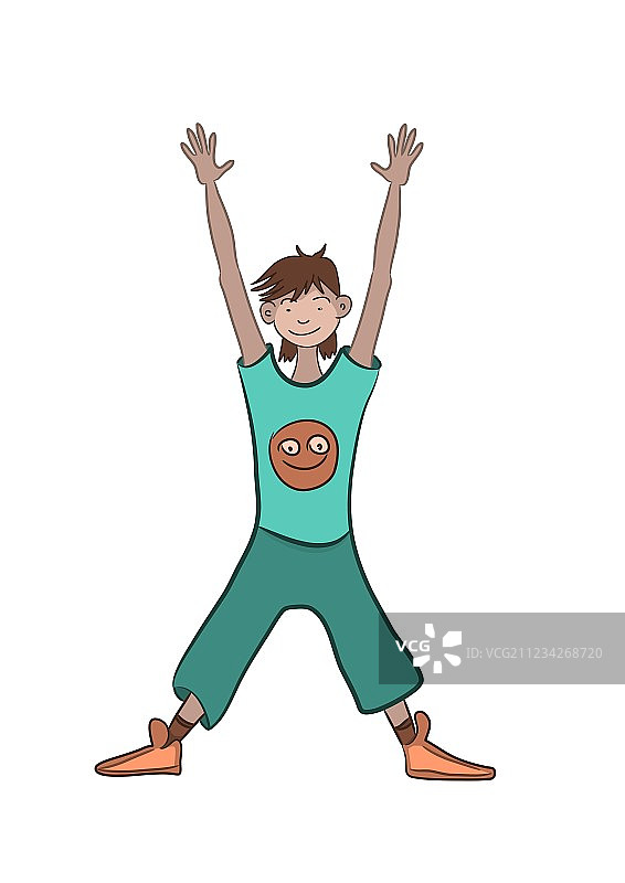 男孩做运动图片素材