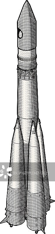 雕刻风格的太空火箭图片素材