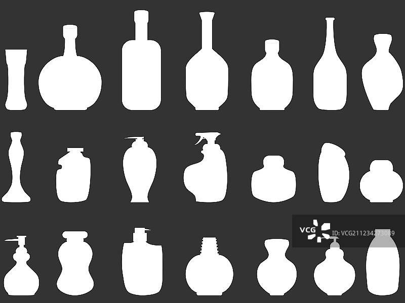 白色浴室瓶子轮廓图片素材