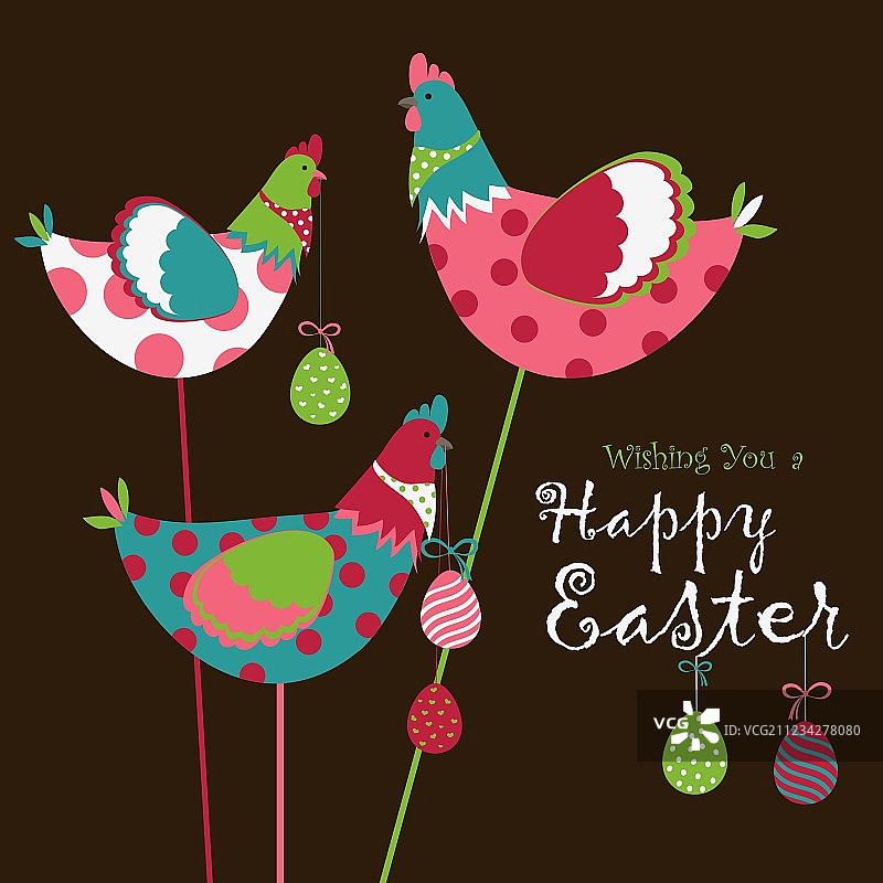 复活节小鸡搭配复活节彩蛋图片素材
