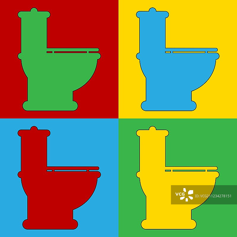 波普艺术风格厕所图标图片素材