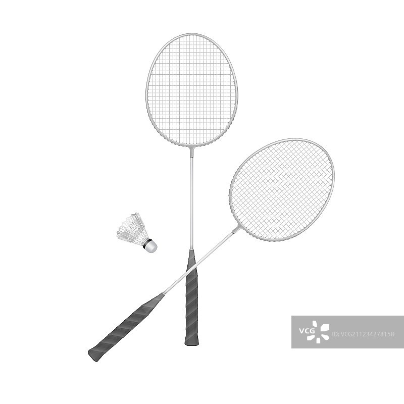 带羽毛球的羽毛球拍图片素材