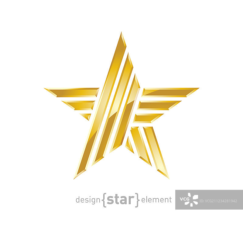 白色背景上的金色星星设计元素图片素材