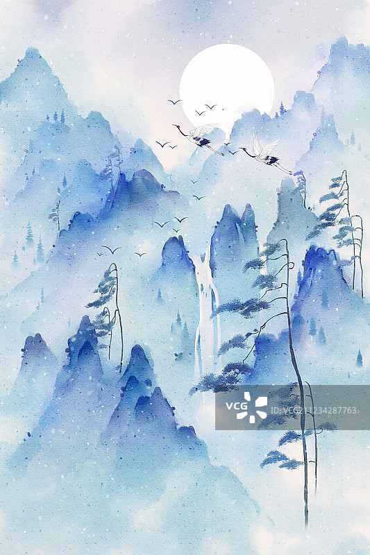 小清新风格山水图片素材