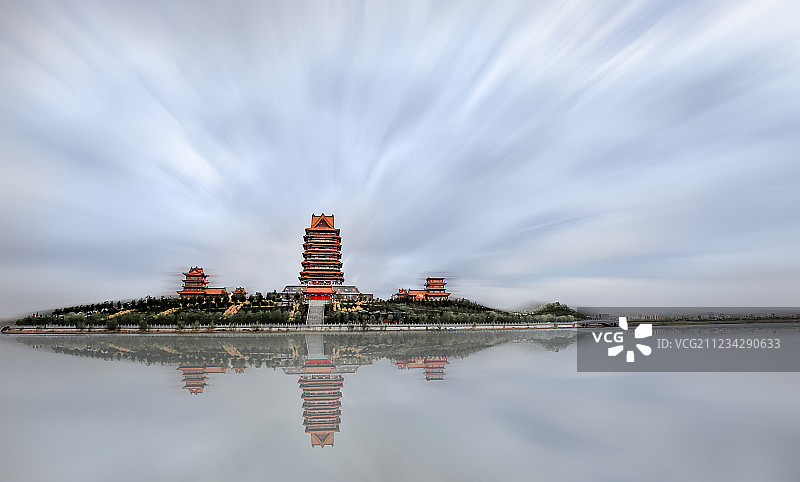 宁夏黄河第一楼图片素材