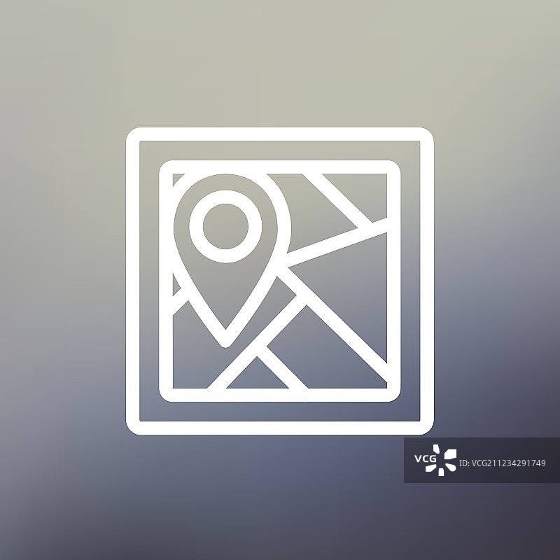 地图指针房屋细线图标图片素材