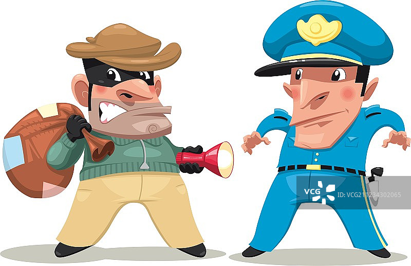 小偷与保安图片素材