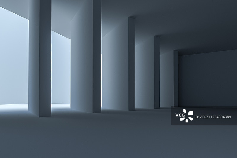 白色建筑结构，三维渲染图片素材