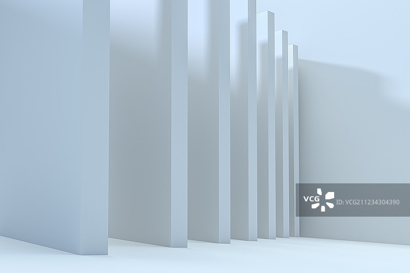 白色建筑结构，三维渲染图片素材