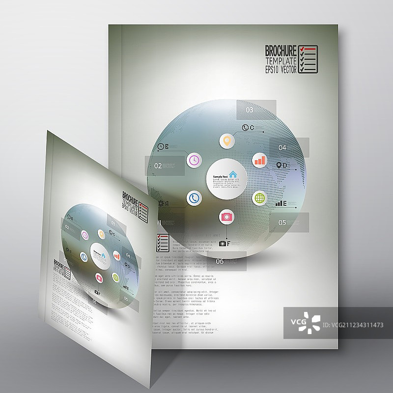 带有虚线世界的抽象信息图图案图片素材