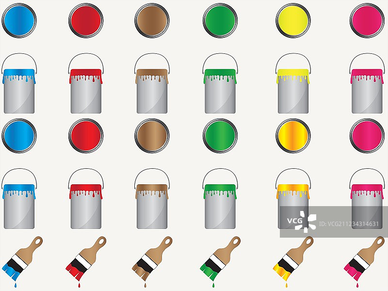 油漆罐和刷子图片素材