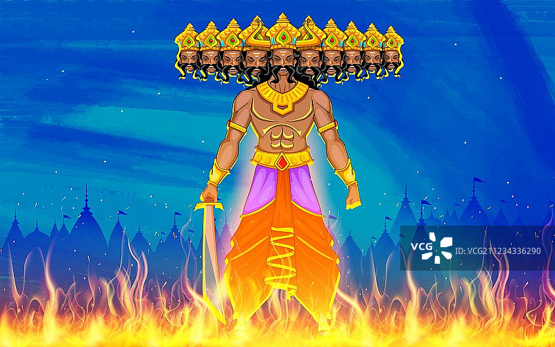 十胜节的烧毁罗波那仪式图片素材