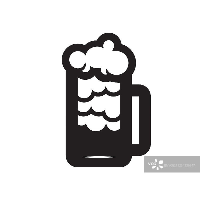 啤酒杯黑色轮廓图片素材