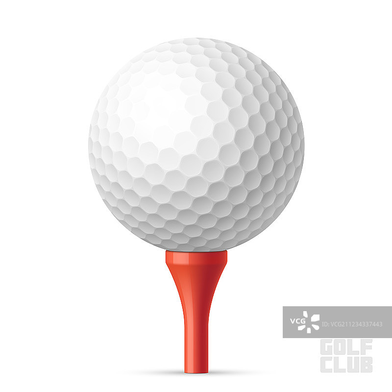 红色球托上的高尔夫球图片素材