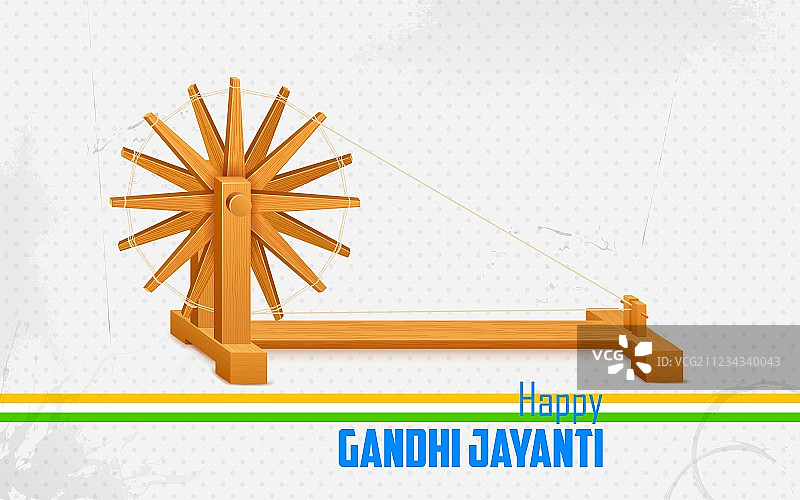 印度背景上的纺车，为了甘地图片素材