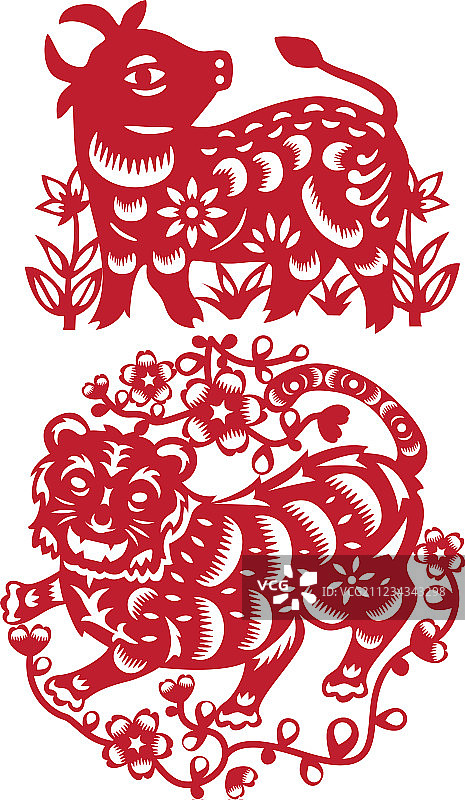 十二生肖剪纸图片素材