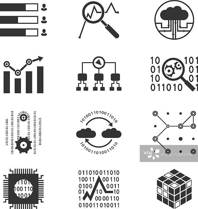 数据分析轮廓图标图片素材