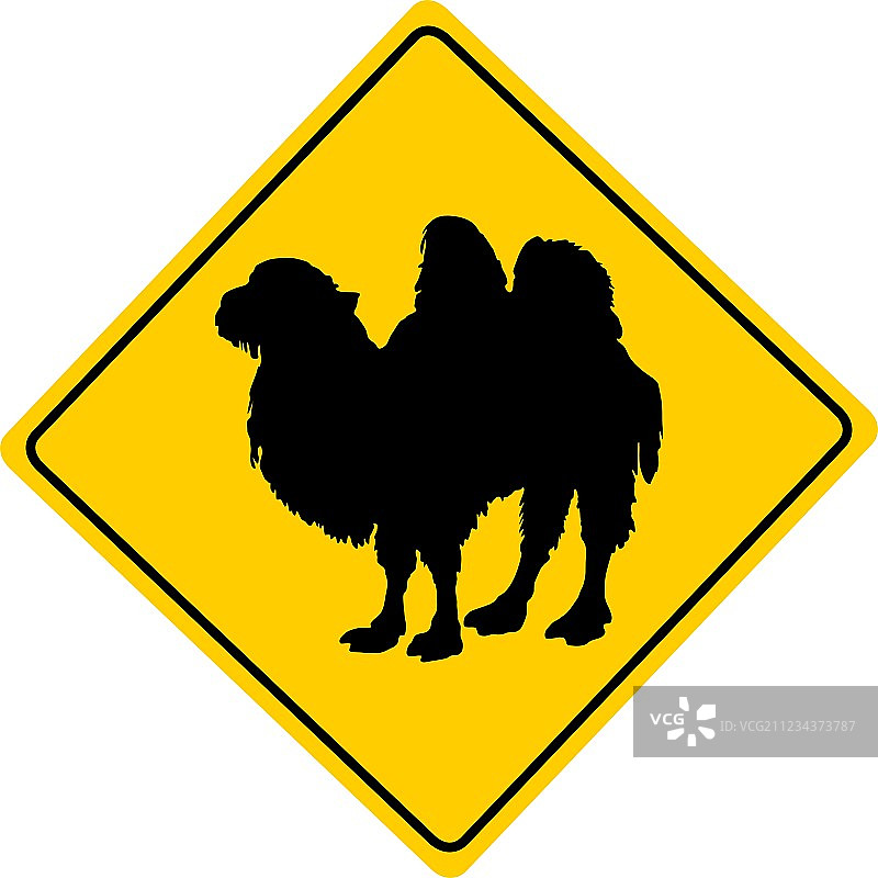 双峰骆驼警告标志图片素材