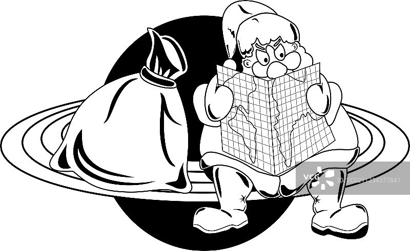 在星球上的圣诞老人图片素材