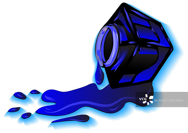 墨水渍与墨水瓶图片素材