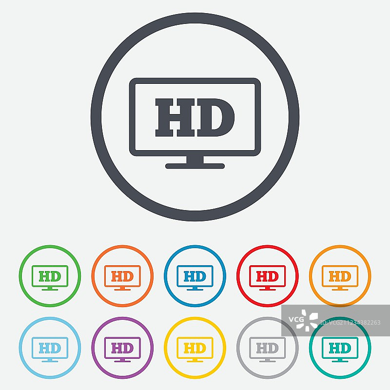 高清宽屏电视高清晰度标志图片素材