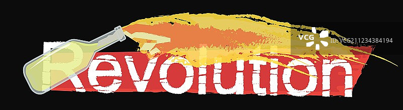 黑色背景上的革命Grunge划痕标志图片素材