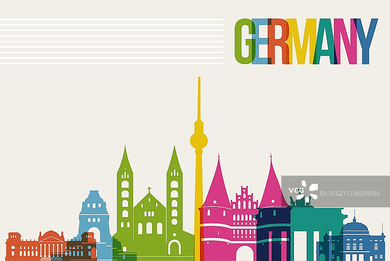 德国旅游目的地地标天际线图片素材
