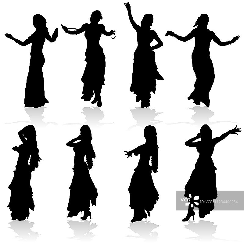 肚皮舞黑人女性剪影图片素材