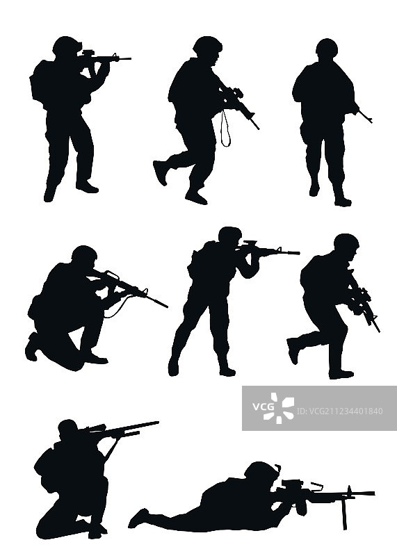 士兵剪影图片素材