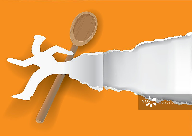 快速厨师用纸概念图片素材