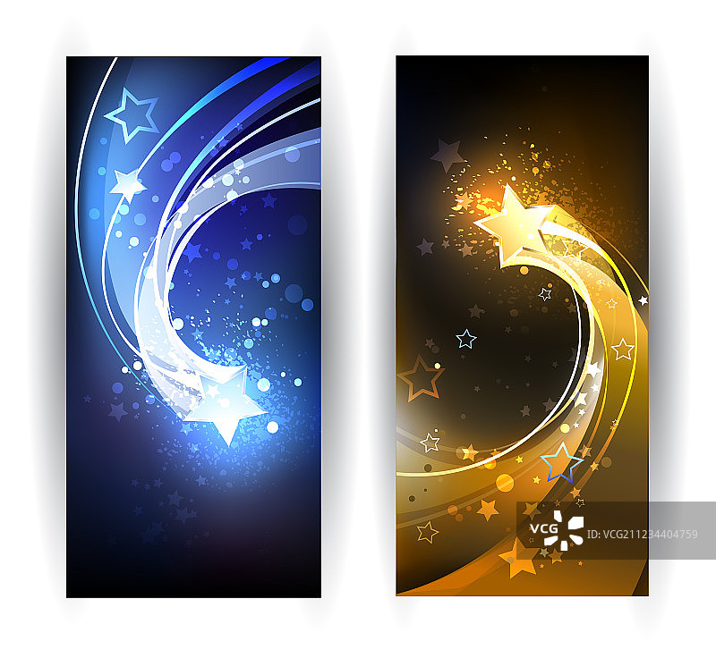 两个带有彗星的banner图片素材