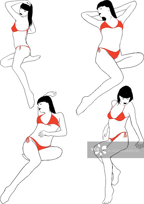 穿泳衣的女孩图片素材