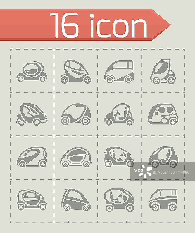 电动汽车图标集图片素材