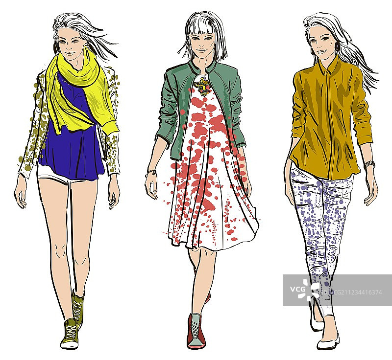 模特草图图片素材