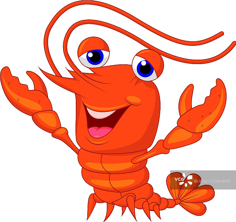 可爱的龙虾卡通形象图片素材