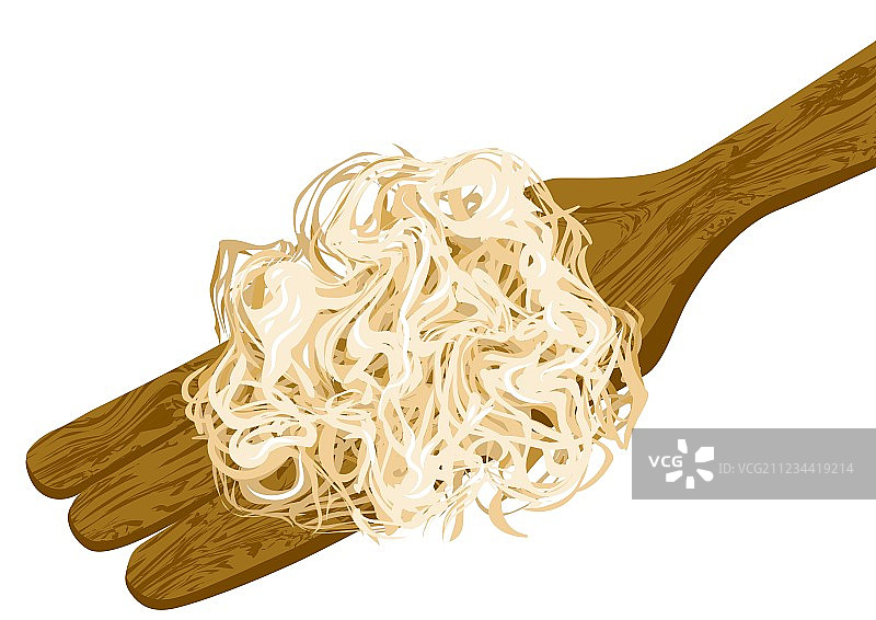 木勺上的酸菜图片素材