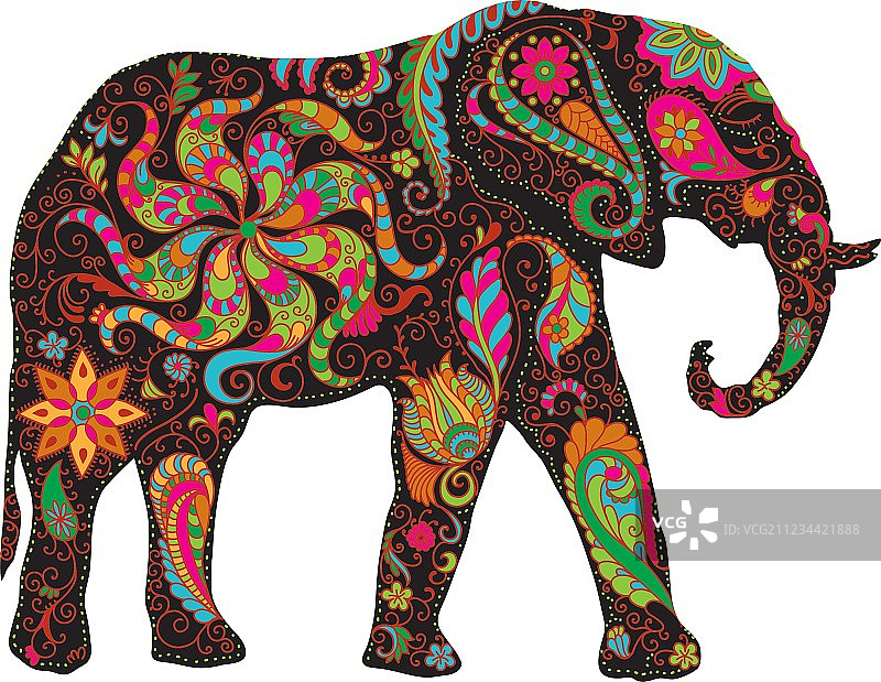 彩色大象图片素材