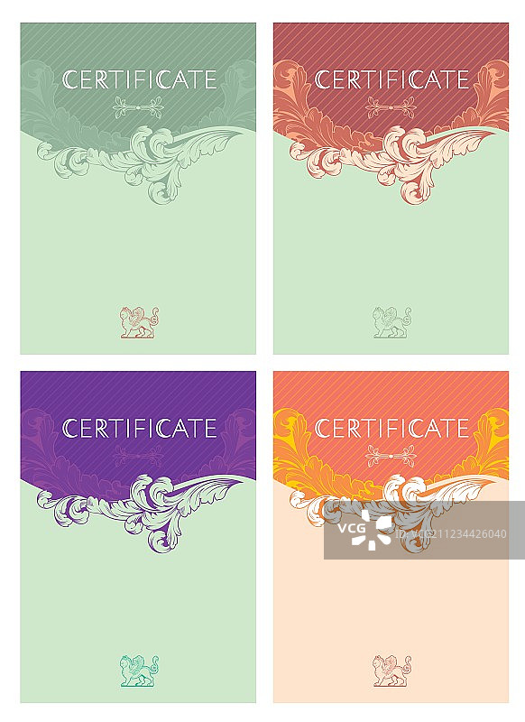 巴洛克风格证书图片素材