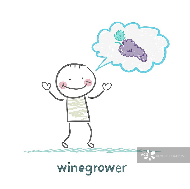 思考葡萄的葡萄种植者图片素材