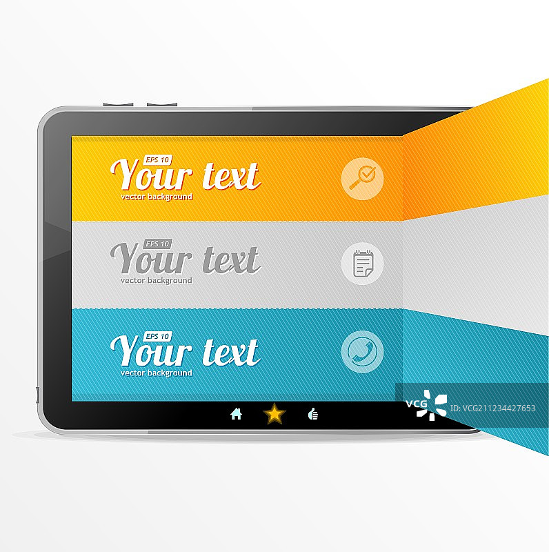 平板电脑上的文本框信息图，类似iPad图片素材