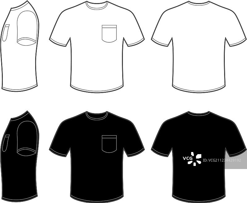 带口袋的男士T恤图片素材