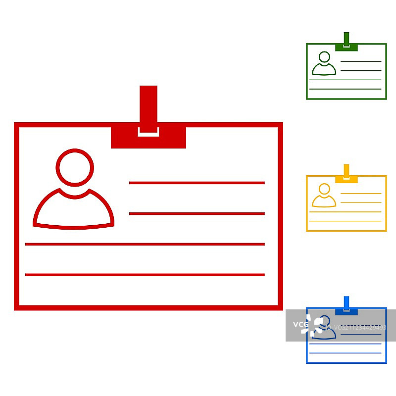 证件卡线性图标集图片素材