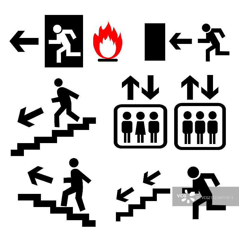 紧急出口标志合集图片素材