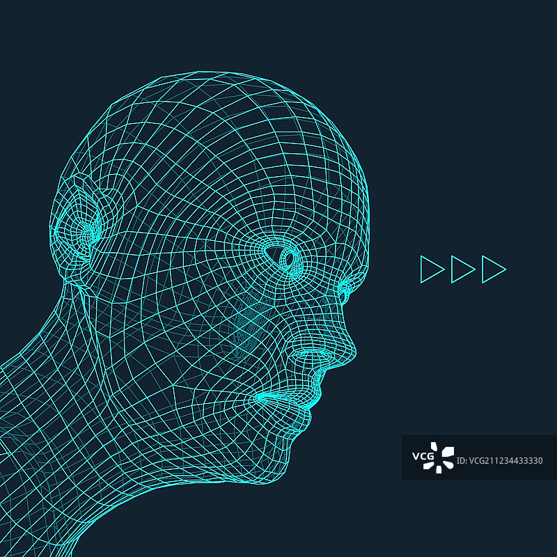 3D网格人头头像图片素材
