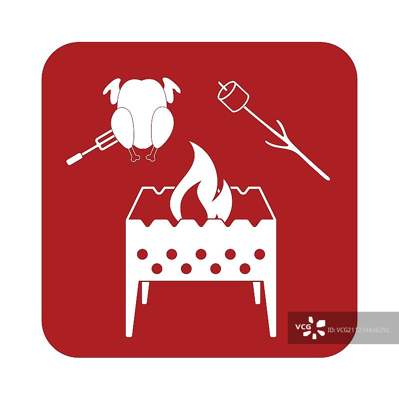 火盆、微风和鸡图标图片素材