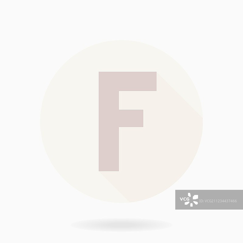 带有字母F的精致扁平图标图片素材